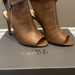 Vince camuto color camel open toe heel