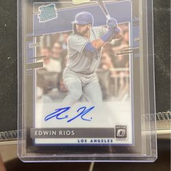 Limited Edition Edwin Rios Autographed Baseball Card 47/50