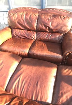Leather loveseat