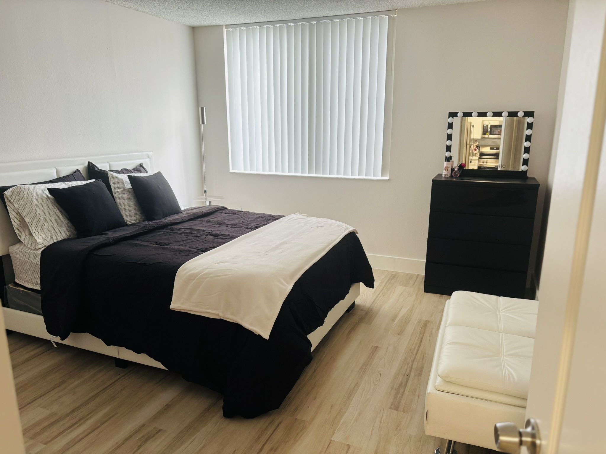 White Leather Ottoman Storage