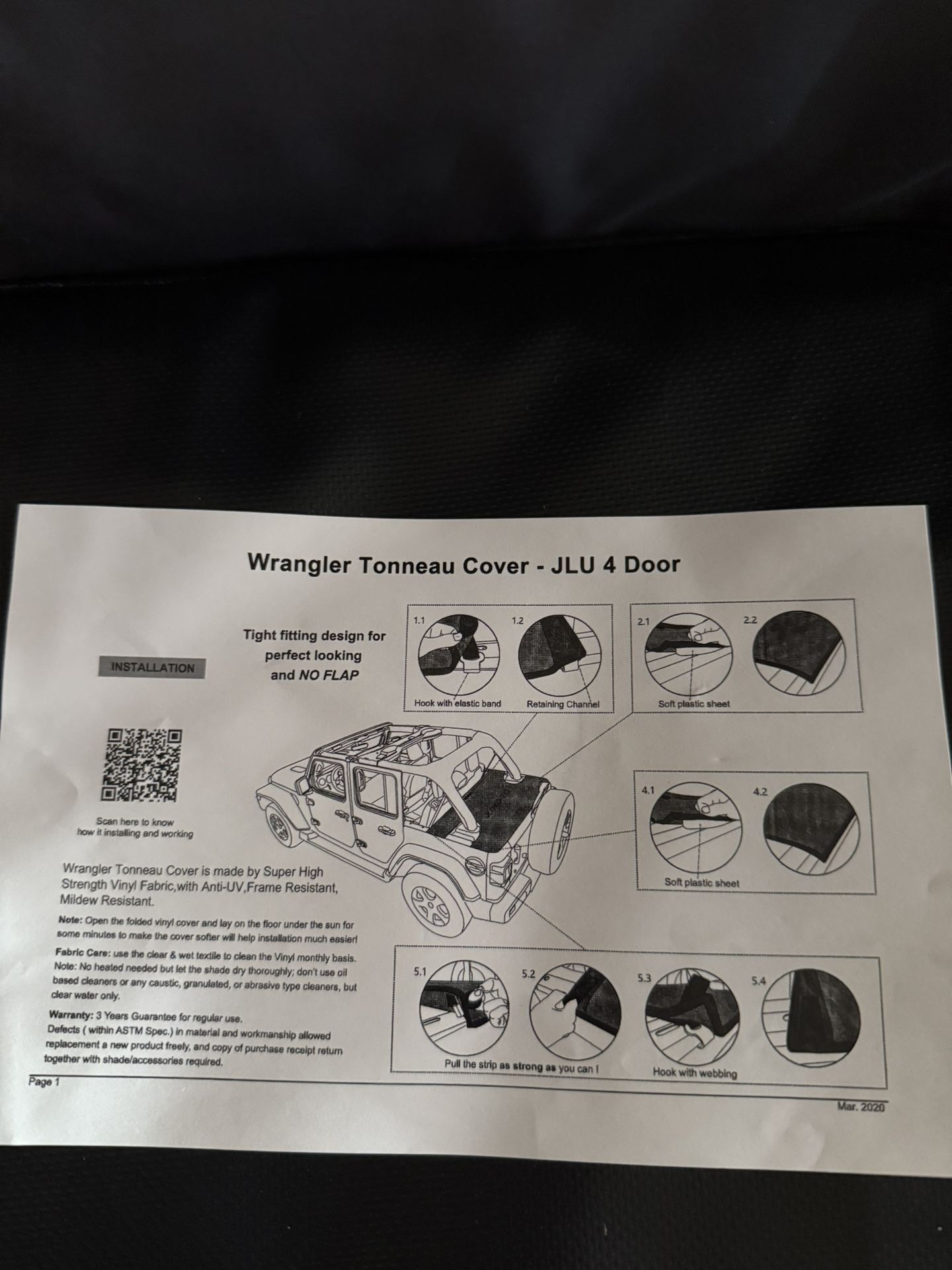 Wrangler Tonneau Cover - JLU 4 Door