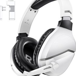 Wireless Gaming Headset with Noise Canceling Microphone for PS5, PC, PS4, 2.4G/Bluetooth Gaming Headphones with USB and Type-c Connector, Wired Mode f