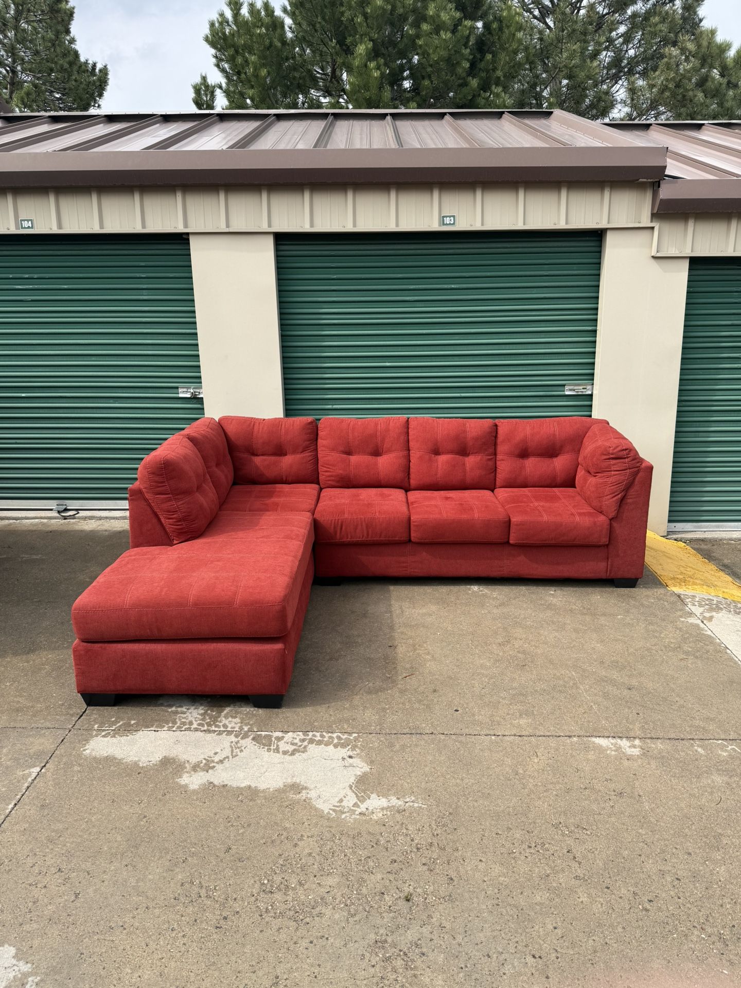 Delivery! Large Red Sectional Sofa