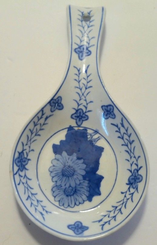 Vintage Knobler Porcelain China Chinoisene Floral Spoon Rest READ
