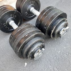 SPECIAL OFFER Yes4All 105 lbs USED, USED, Adjustable Dumbbell Weight Set For Home Gym, Cast Iron Dumbbell, Pair
 $90