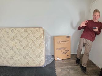 New Full Mattress + Heavy Duty Metal Bed Frame