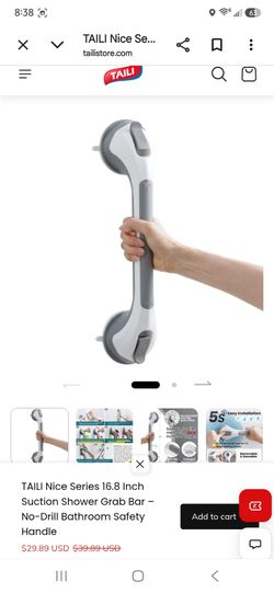 TAILI Grab Bars for Shower, 16.8", Silver