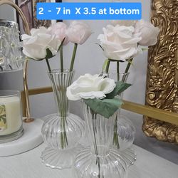 Ruffled glass vases