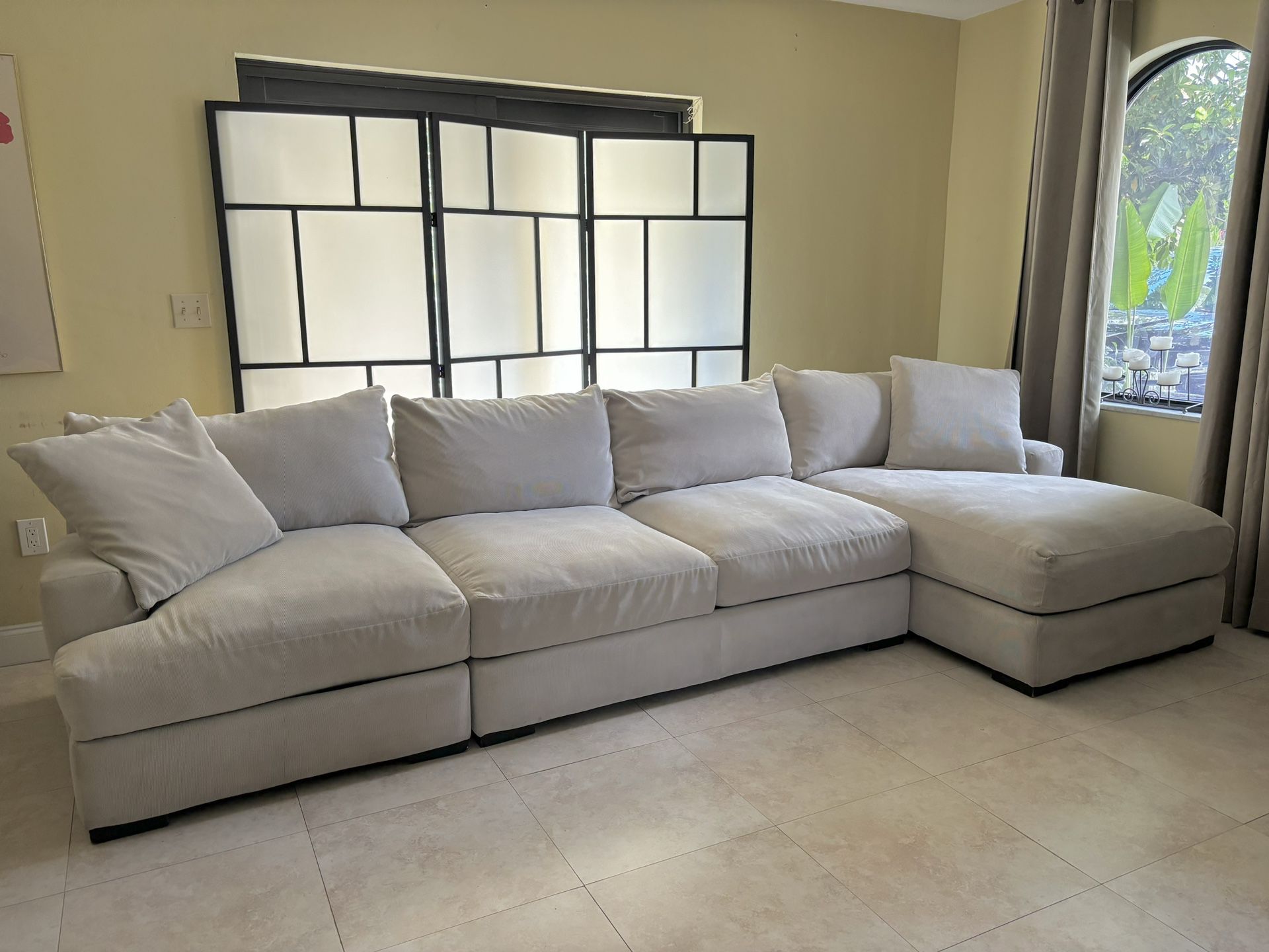 Free Delivery - Beige Sectional Sofa/Couch 