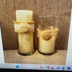 Candle Vases With Candles