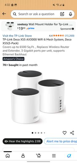 TP-Link Deco X55 AX3000 WiFi 6 Mesh System, Deco X55(3-Pack)