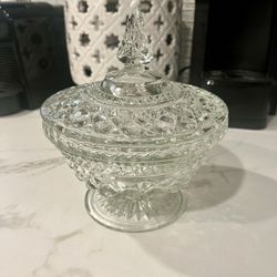 Clear Glass Candy Dish With Lid 