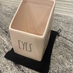 Rae Dunn “eyes” Pink Cosmetic Brush Container
