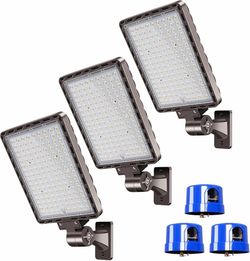 LED Parking Lot Light Dusk to Dawn Photocell 52500LM 5000K 3Pack 100-277V IP65, Commercial Area Waterproof Shoebox Lighting Square Pole/Wall Mount for