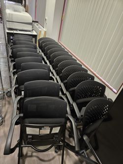 Chairs in good conditions $45 each foldable seat mesh back
