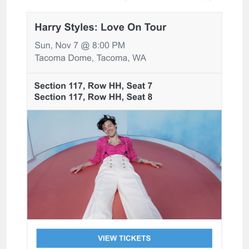Harry styles Ticket Tacoma Washington I Have 4 In Section 117 250$ A Ticket 