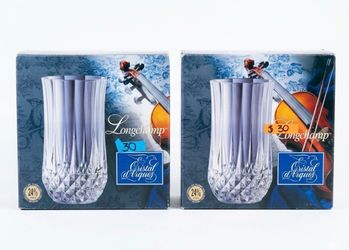 2 Sets of Cristal d'Arques Crystal Glasses (Longchamp) – Brand New!