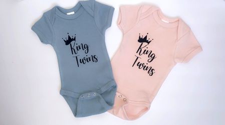 Twin onesies matching set