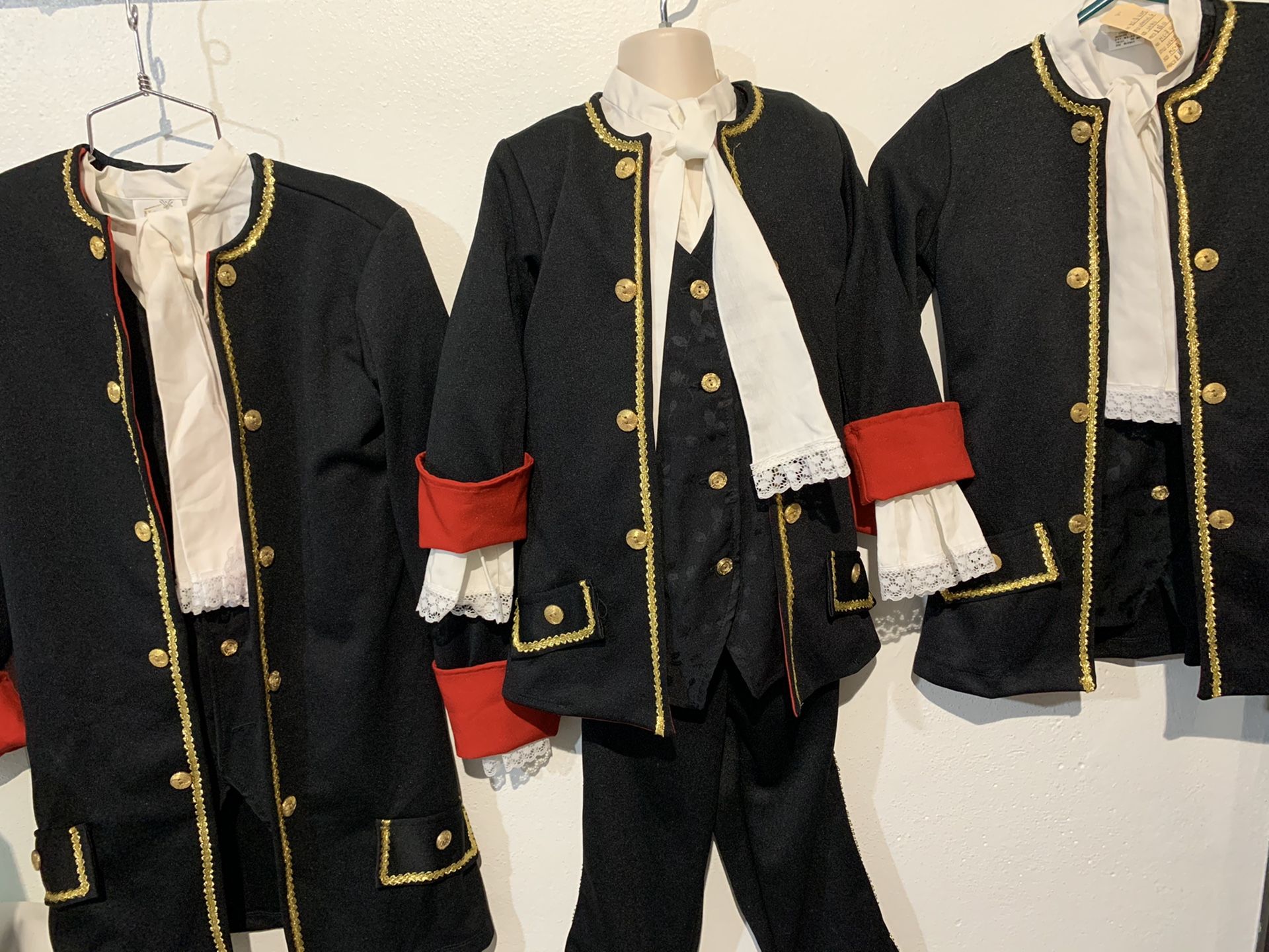 Lot of 8 Kids Handmade British Coat Outfit Military Colonial Hall Theater Costume Large