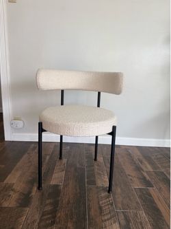 CB2 Inesse Ivory Boucle Dining Chair
