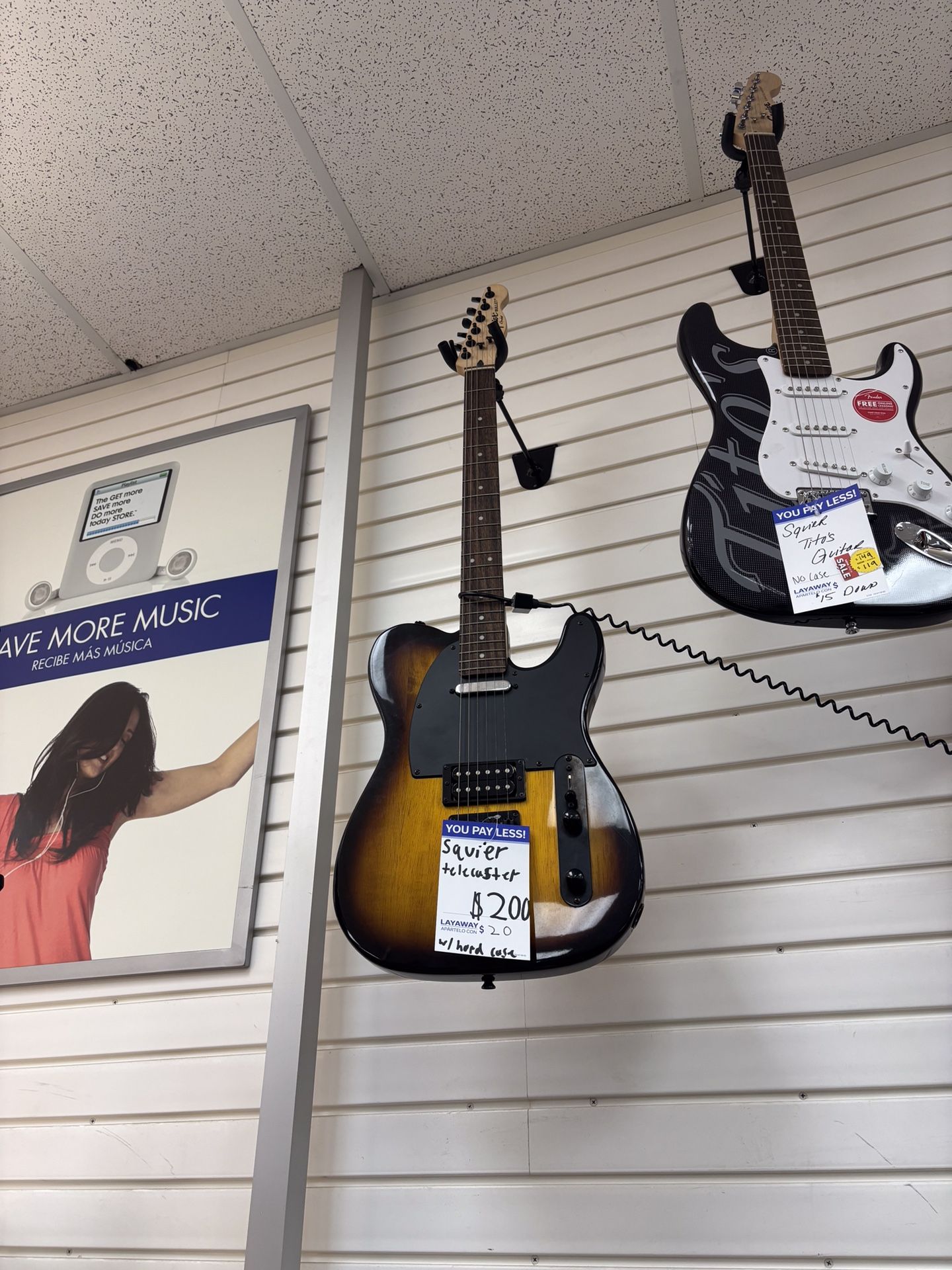 Squier Telecaster Guitar With Hard Case 