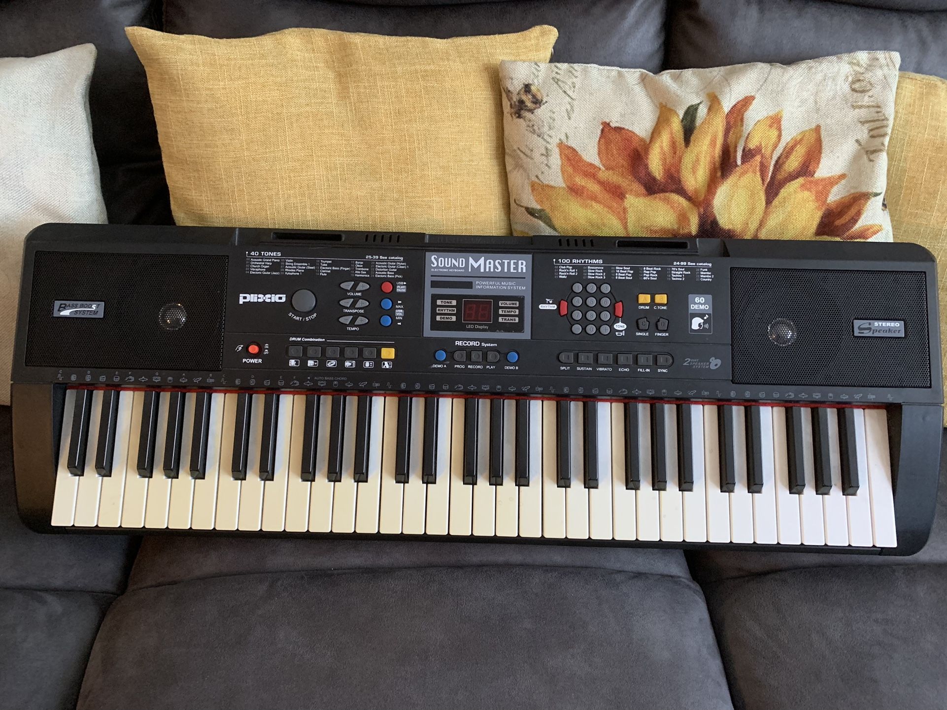 Plixio Sound Master 61 Key Digital Electric Piano Keyboard With Mic Jack And USB Port