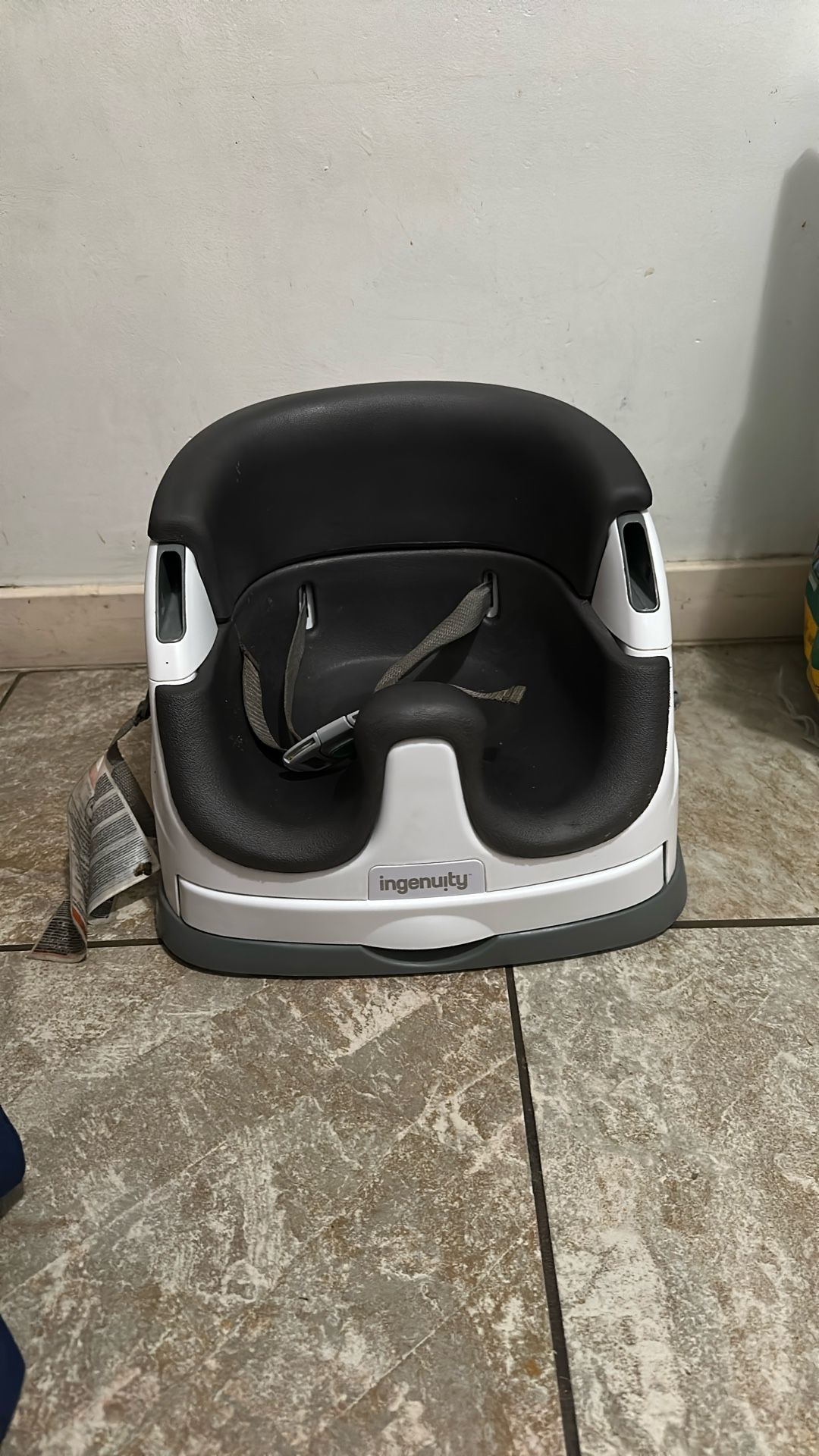 Ingenuity Baby Base 2-in-1 Booster Feeding and Floor Seat with Self-Storing Tray - Slate