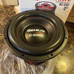 New 12” Genius Audio Nitro Series 4000w Max Power Subwoofer  $440 Each  