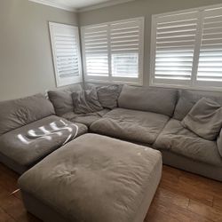 MUST GO ASAP- Grey Couch & Ottoman