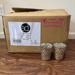 Set of 23 Dimple Rose Gold Candle Votives