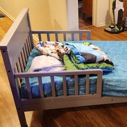 Toddler Bed W/ Mattress & Disney Bedding