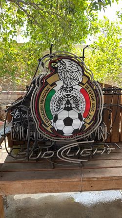 Bud Light Mexico Soccer Neon Sign read description