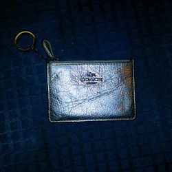Silver coach change purse