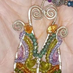 Vintage Handmade Handtooled 925ss AAAA Gemstones Necklace 