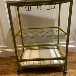 Industrial Wine Rack Bar Cart