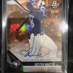 Austin Martin 2021 Bowman Platinum On Card Autograph Card#01/25