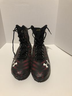 Red And Black Under Armour Football Cleats