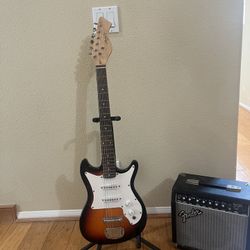 Harmony Marigold Vintage Guitar W/ Fender Amp