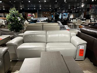 Leather sofa - reclinable