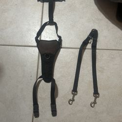 Doggy Harness And Double Leash Connector 