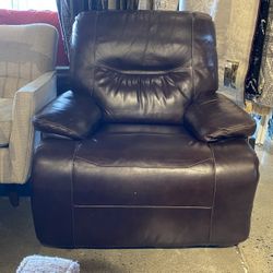 Dark Roast Leather Manual Recliner Armchair