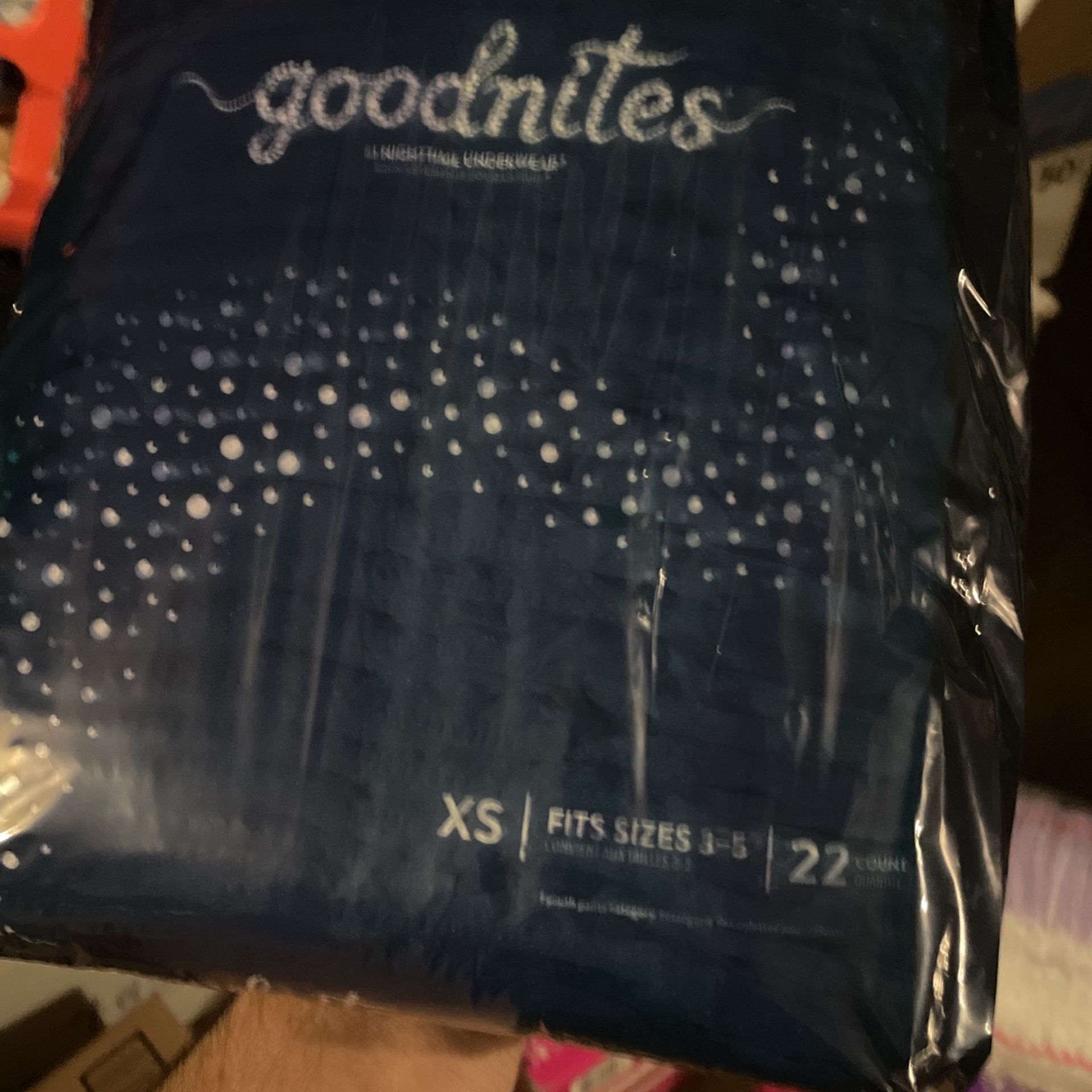 Goodnites Nighttime Underware 3-5 Size Xs. (9packs)