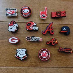 Lot Of 14 Atlanta Braves And Georgia Bulldogs Shoe Charms 