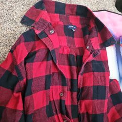 Flannel Red Black Plaid Xl