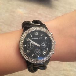 Michael Kors Stainless Steel Watch In Black 