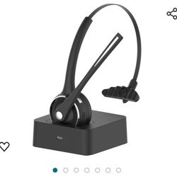 Office Headset with Mic,Wireless Bluetooth Headphone, Noise Cancelling Trucker