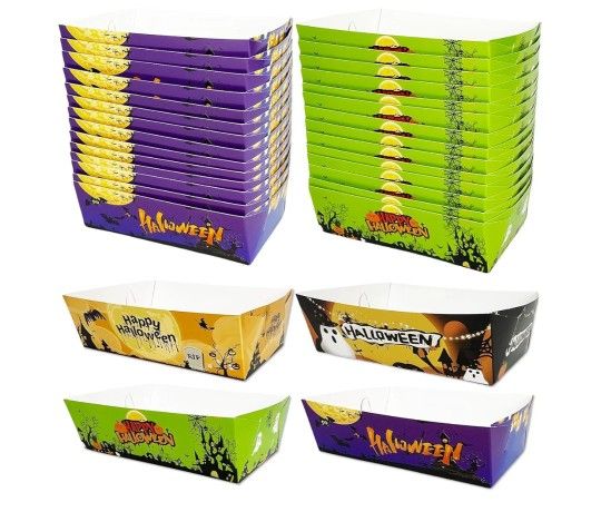 60 Halloween Cardstock Food Trays