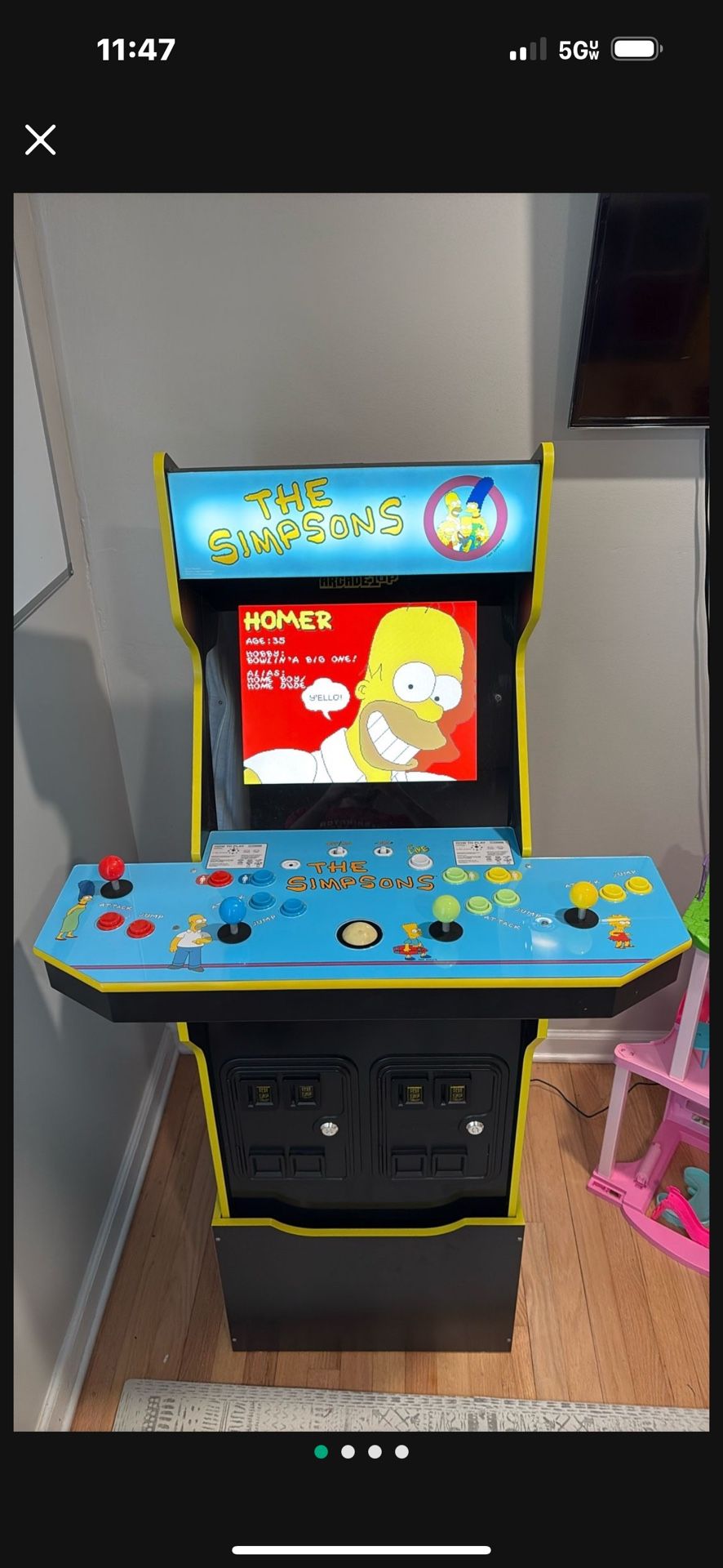 Arcade1up Simpsons 4 Player Arcade With Riser