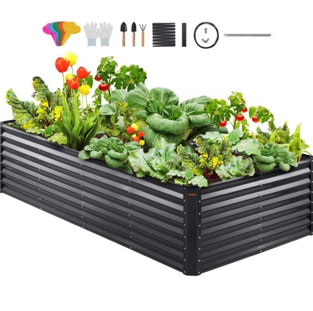 8x4x2ft Metal Raised Garden Bed Kit(Jh2231E)