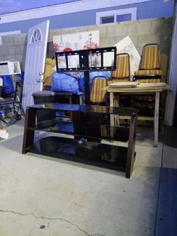 TV entertainment display glass tops. $80